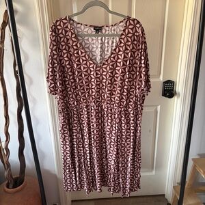 Torrid Brown and Pink Patterned Top